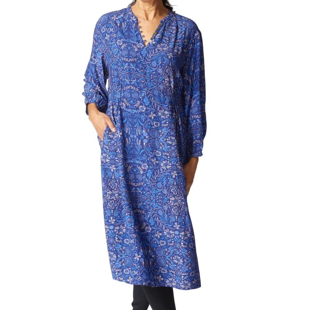 Habitat Blue Patterned Romance Midi Dress